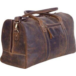 24 Inch Leather Duffel Bags for Men and Women Travel Overnight Weekend